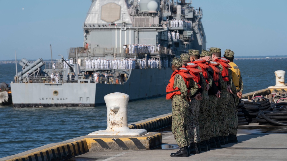 USS Leyte Gulf returns from Deployment with CSG-10