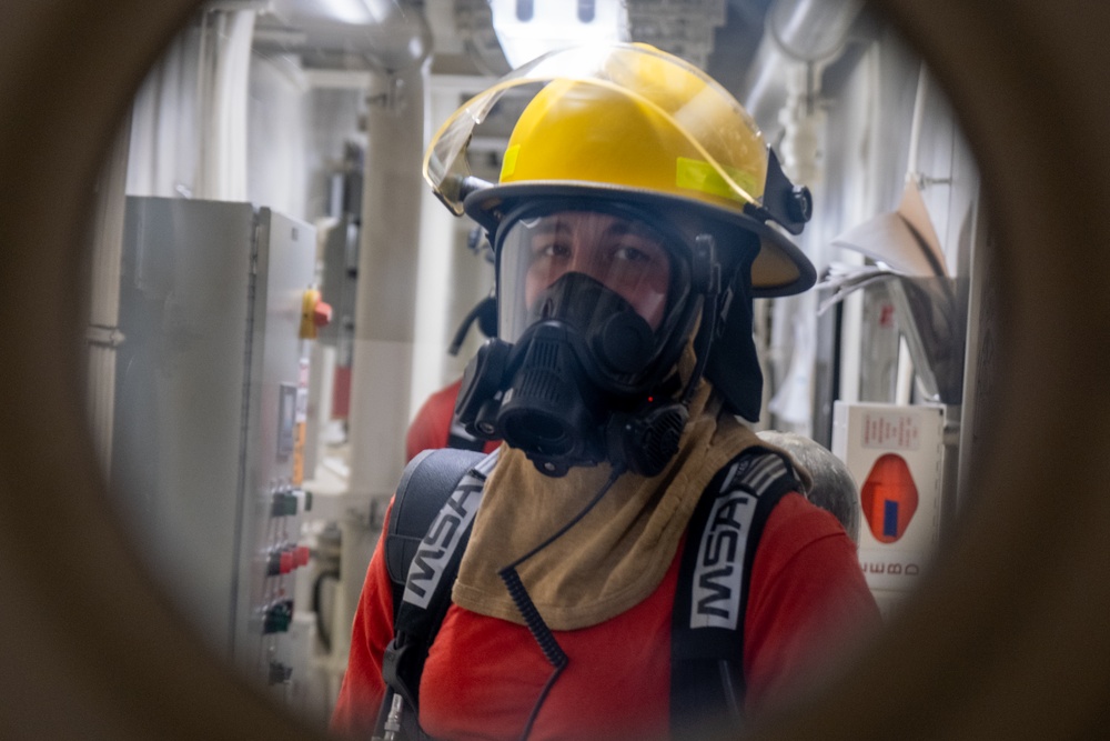 Coast Guard Cutter Midgett conducts damage control drill