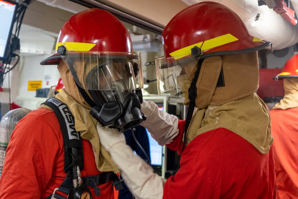 Coast Guard Cutter Midgett conducts damage control drill