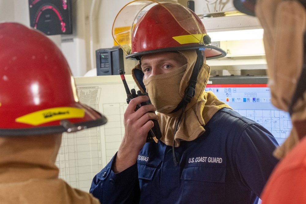 Coast Guard Cutter Midgett conducts damage control drill