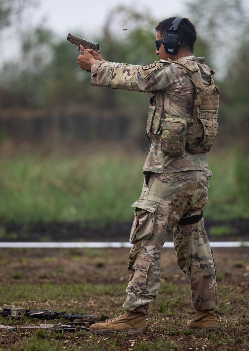 8th Military Police Brigade conduct a live-fire exercise at range 2, during Balikatan 23 at Fort Magsaysay, Philippines