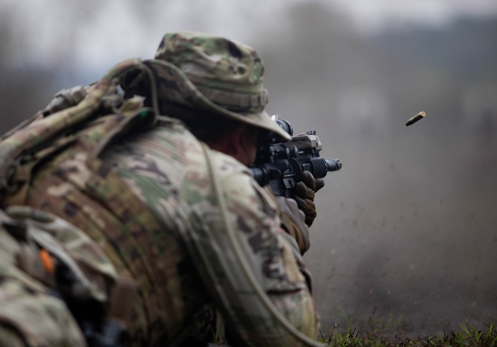 8th Military Police Brigade conduct a live-fire exercise at range 2, during Balikatan 23 at Fort Magsaysay, Philippines