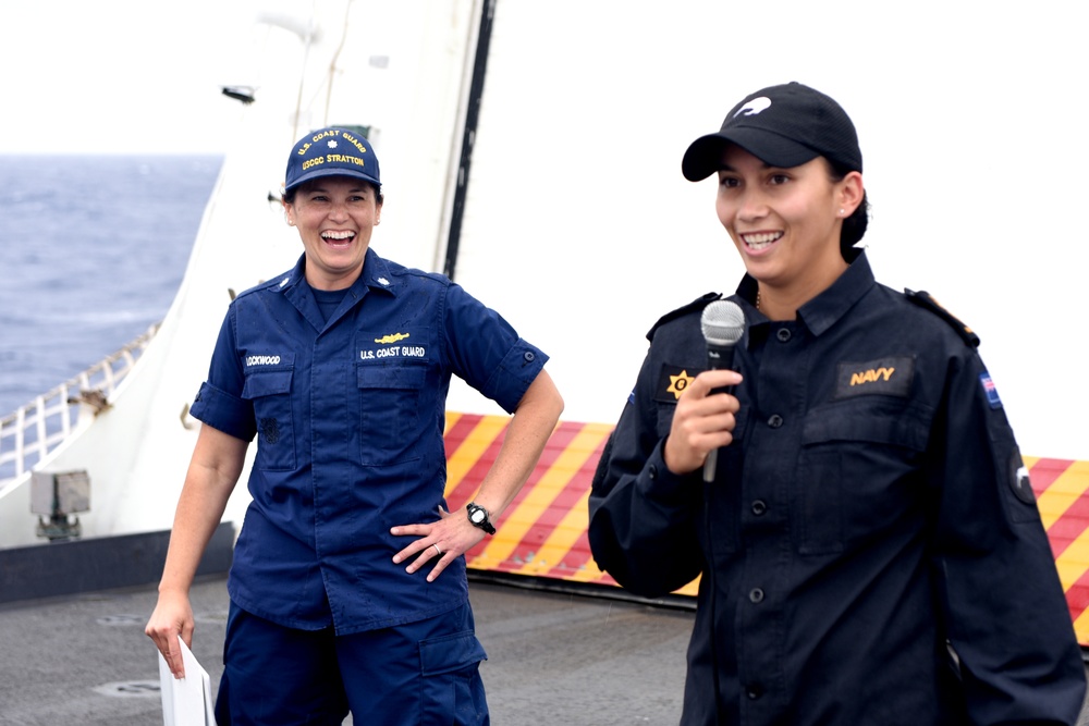 U.S. Coast Guard Cutter Stratton welcomes New Zealand Navy Sailors aboard for Western Pacific Patrol