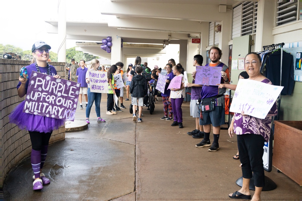 Purple Up Day at Mokapu Elementary School, MCBH