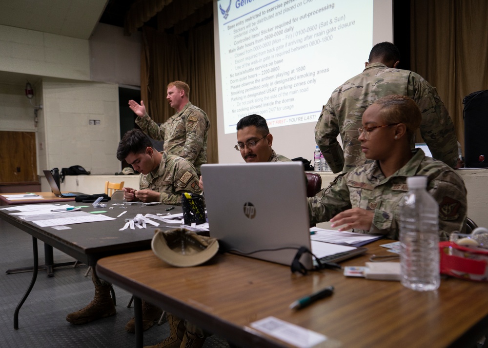 U.S. Air Force processes new arrivals for KFT23