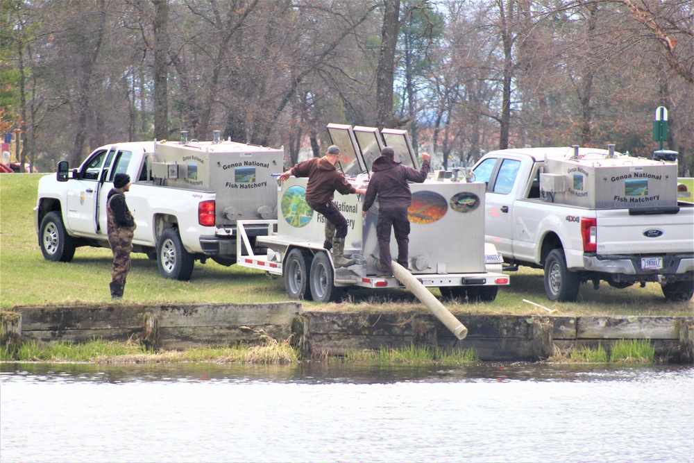 USFWS plants 15,000-plus rainbow trout at Fort McCoy for 2023 fishing season