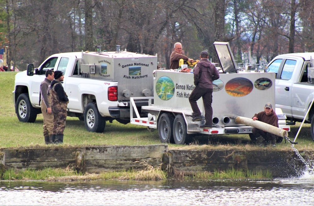 USFWS plants 15,000-plus rainbow trout at Fort McCoy for 2023 fishing season