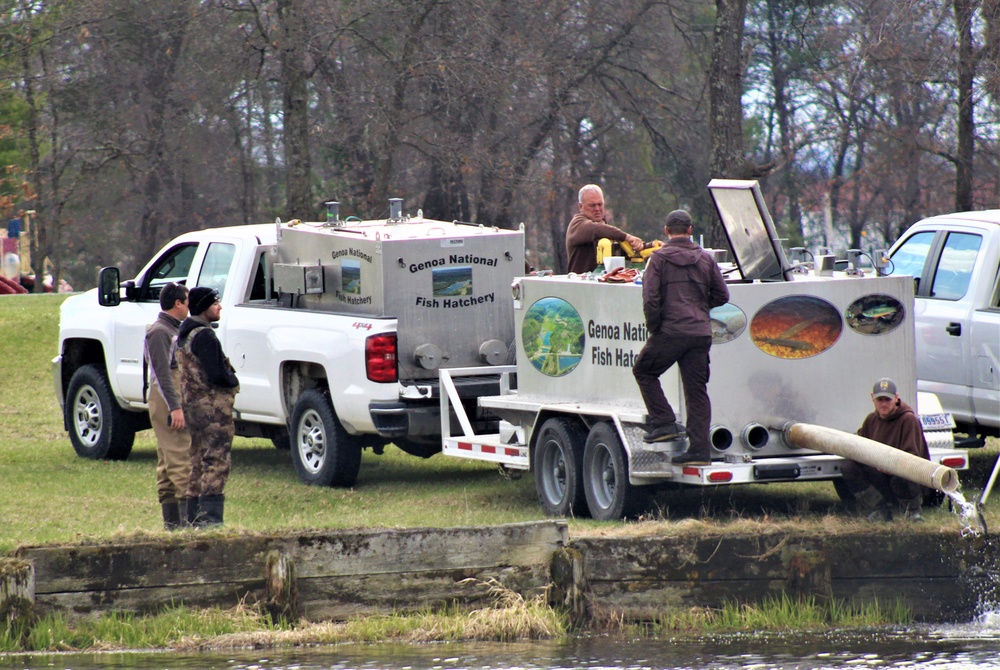 USFWS plants 15,000-plus rainbow trout at Fort McCoy for 2023 fishing season