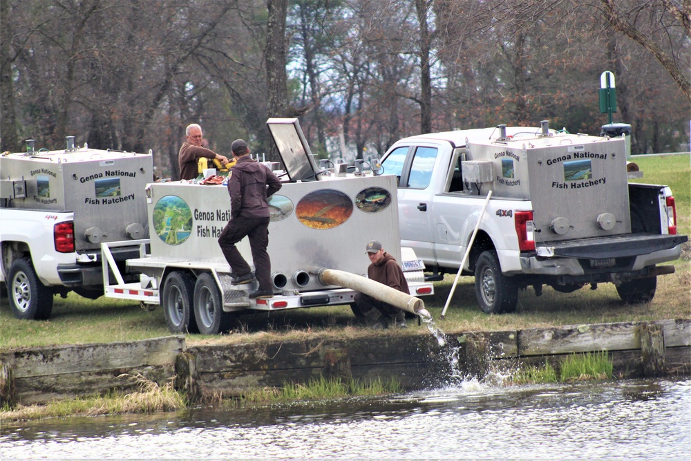 USFWS plants 15,000-plus rainbow trout at Fort McCoy for 2023 fishing season