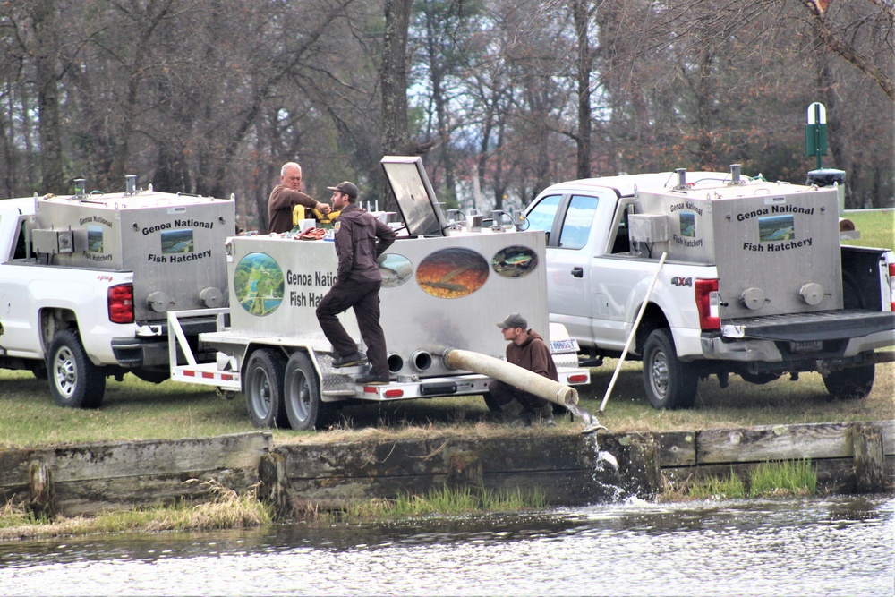 USFWS plants 15,000-plus rainbow trout at Fort McCoy for 2023 fishing season