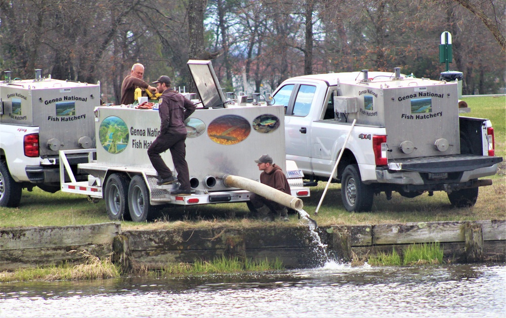 USFWS plants 15,000-plus rainbow trout at Fort McCoy for 2023 fishing season