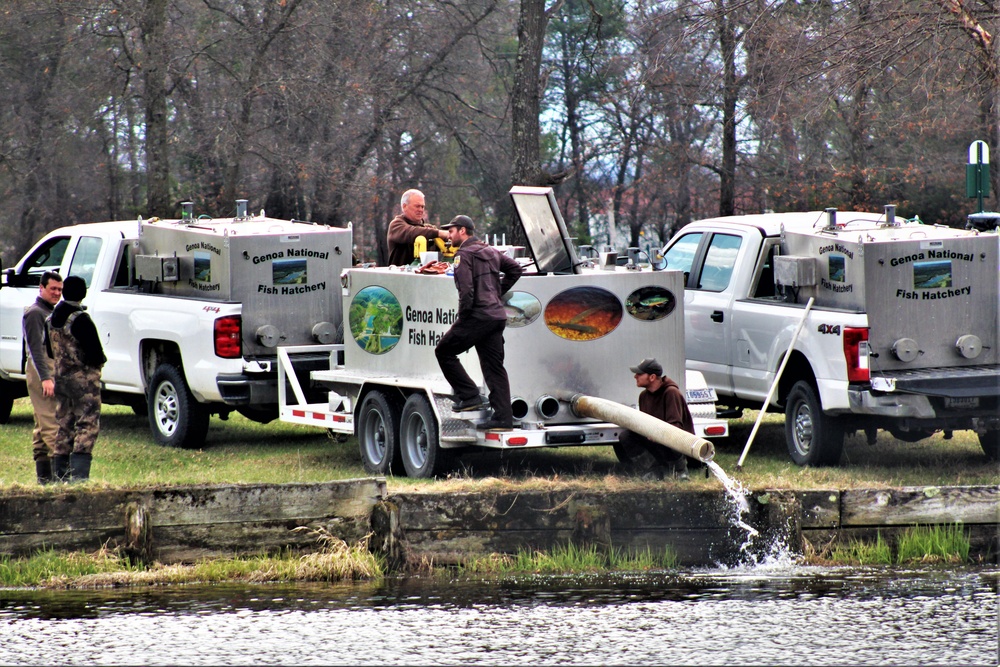 USFWS plants 15,000-plus rainbow trout at Fort McCoy for 2023 fishing season