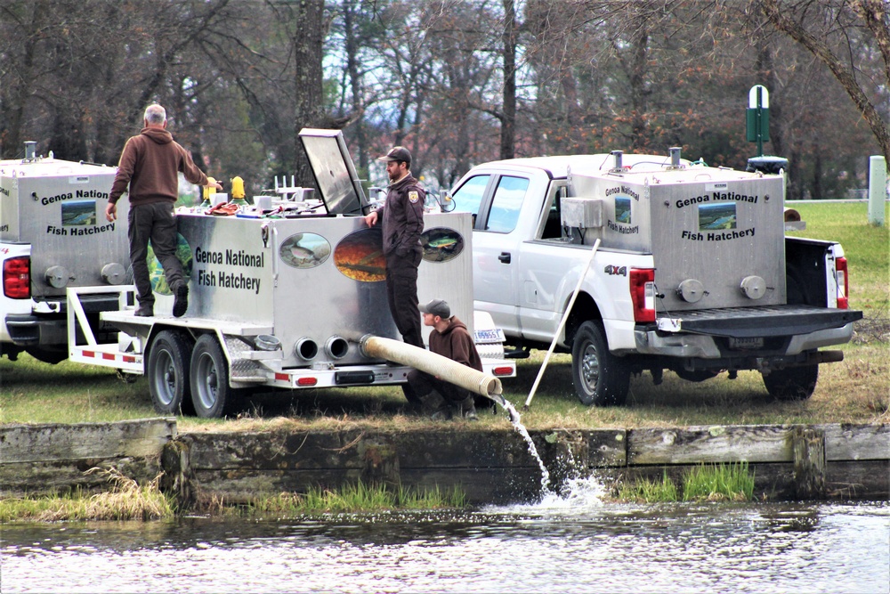 USFWS plants 15,000-plus rainbow trout at Fort McCoy for 2023 fishing season