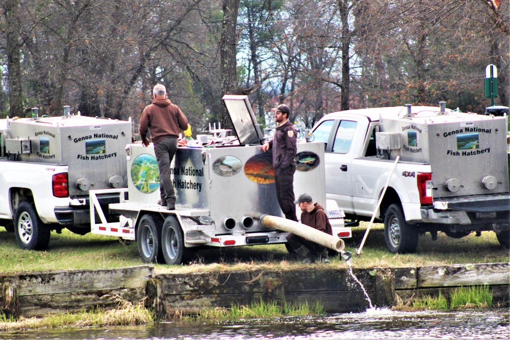 USFWS plants 15,000-plus rainbow trout at Fort McCoy for 2023 fishing season