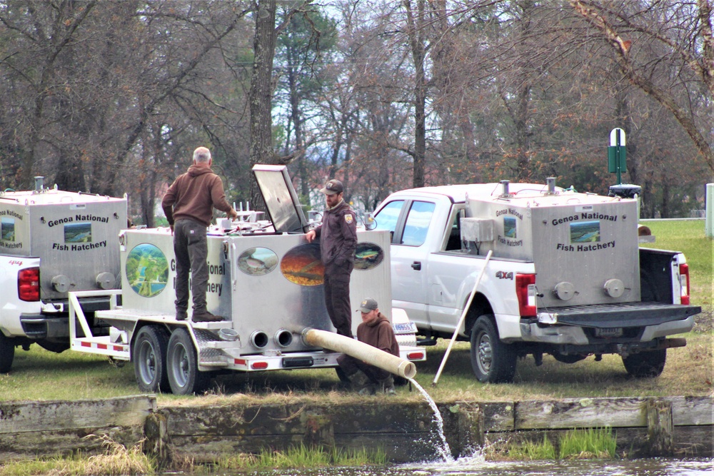 USFWS plants 15,000-plus rainbow trout at Fort McCoy for 2023 fishing season