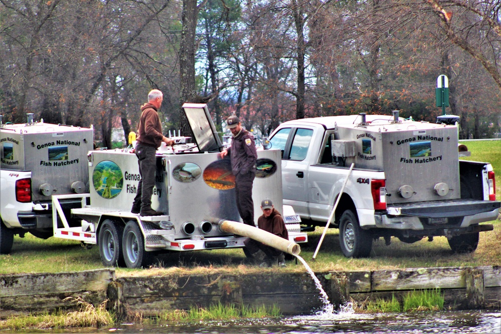 USFWS plants 15,000-plus rainbow trout at Fort McCoy for 2023 fishing season