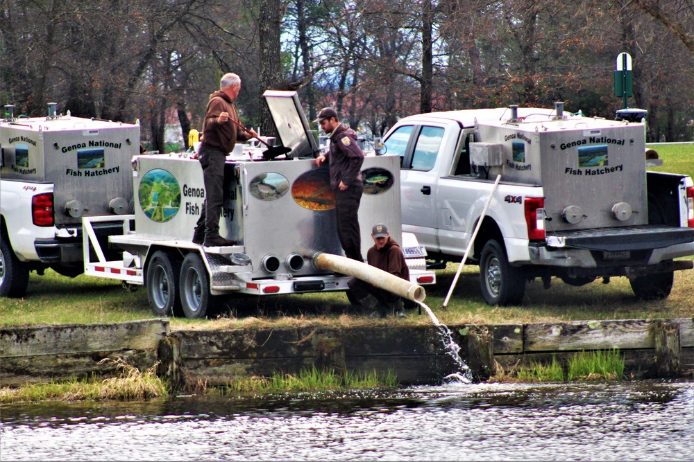 USFWS plants 15,000-plus rainbow trout at Fort McCoy for 2023 fishing season