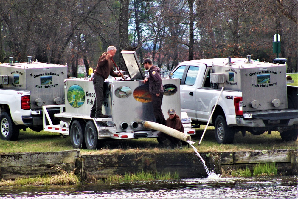 USFWS plants 15,000-plus rainbow trout at Fort McCoy for 2023 fishing season