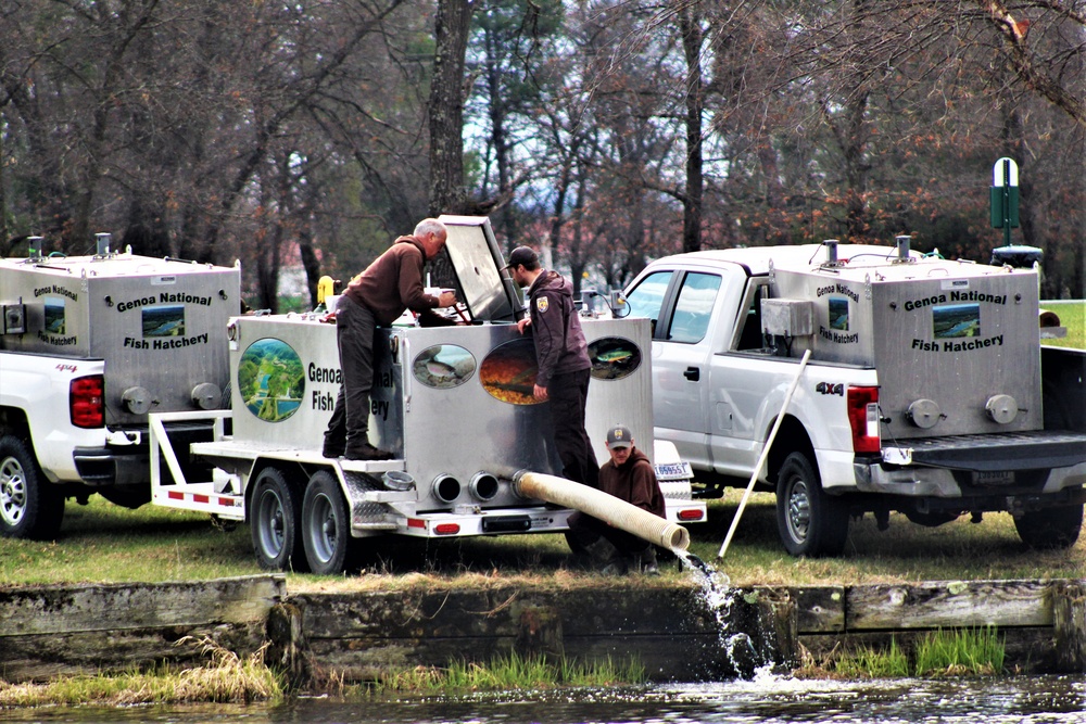 USFWS plants 15,000-plus rainbow trout at Fort McCoy for 2023 fishing season