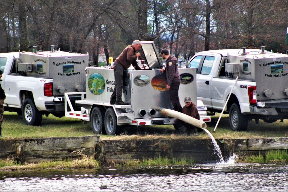 USFWS plants 15,000-plus rainbow trout at Fort McCoy for 2023 fishing season