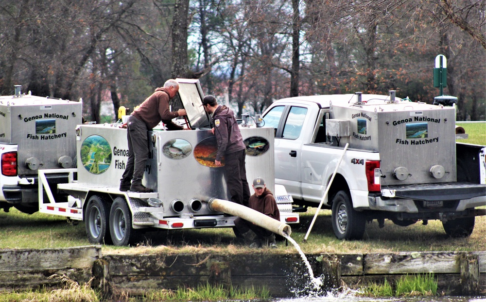 USFWS plants 15,000-plus rainbow trout at Fort McCoy for 2023 fishing season