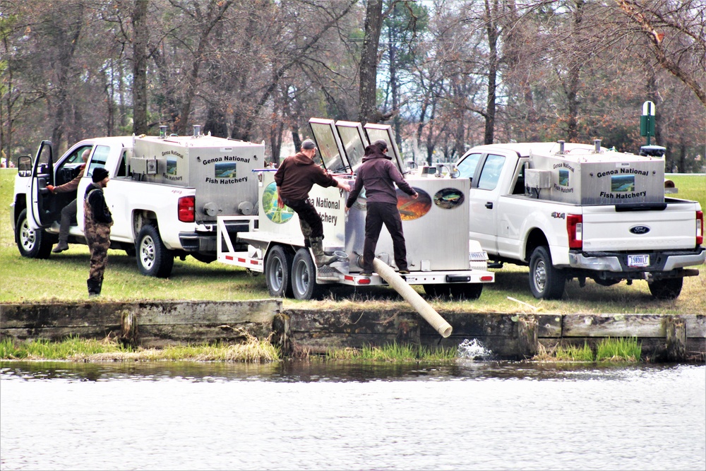 USFWS plants 15,000-plus rainbow trout at Fort McCoy for 2023 fishing season