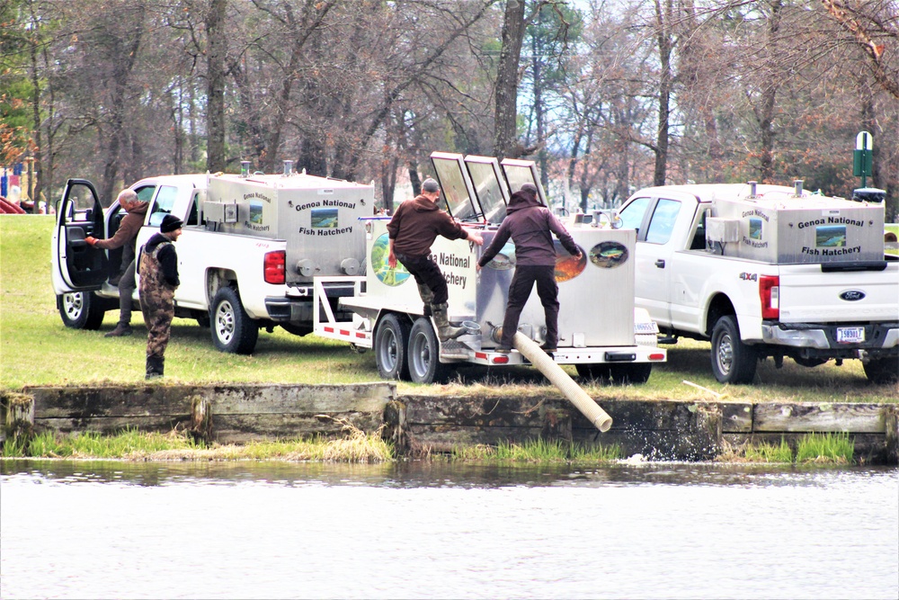 USFWS plants 15,000-plus rainbow trout at Fort McCoy for 2023 fishing season