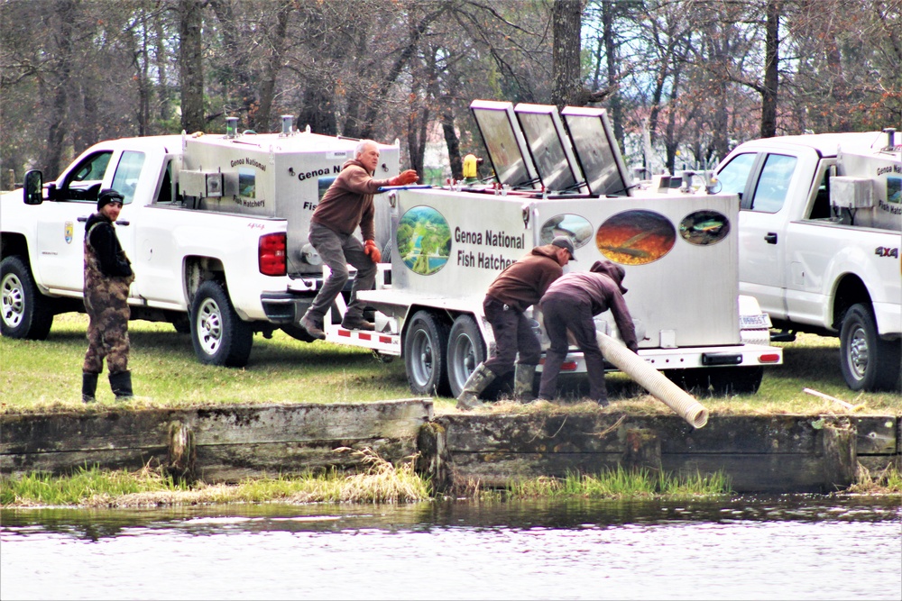 USFWS plants 15,000-plus rainbow trout at Fort McCoy for 2023 fishing season