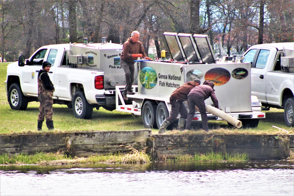 USFWS plants 15,000-plus rainbow trout at Fort McCoy for 2023 fishing season