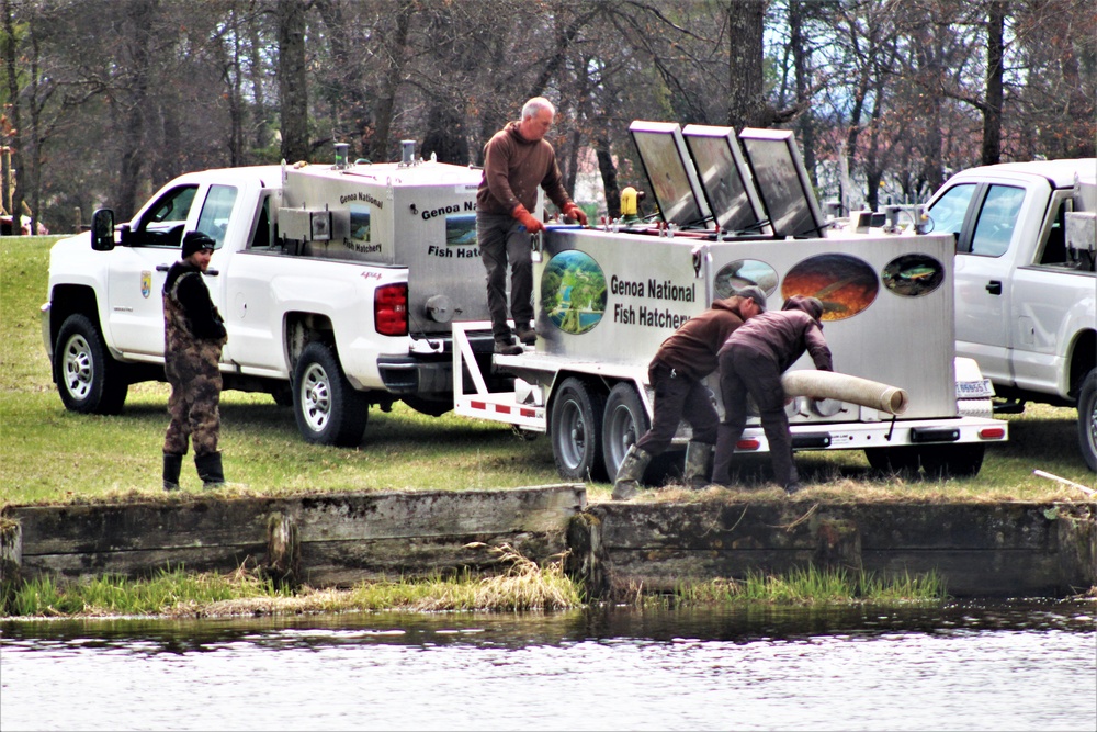 USFWS plants 15,000-plus rainbow trout at Fort McCoy for 2023 fishing season