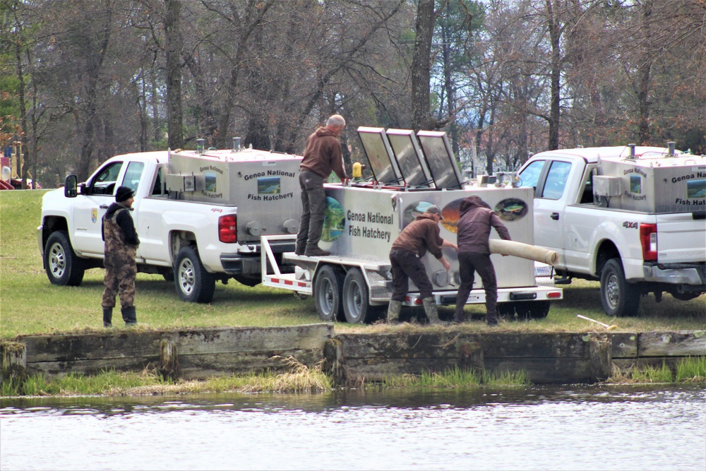 USFWS plants 15,000-plus rainbow trout at Fort McCoy for 2023 fishing season