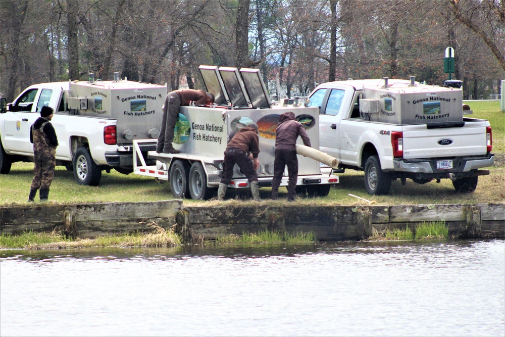 USFWS plants 15,000-plus rainbow trout at Fort McCoy for 2023 fishing season