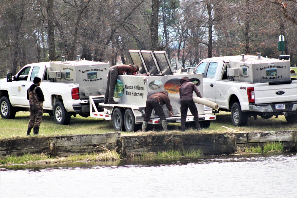 USFWS plants 15,000-plus rainbow trout at Fort McCoy for 2023 fishing season