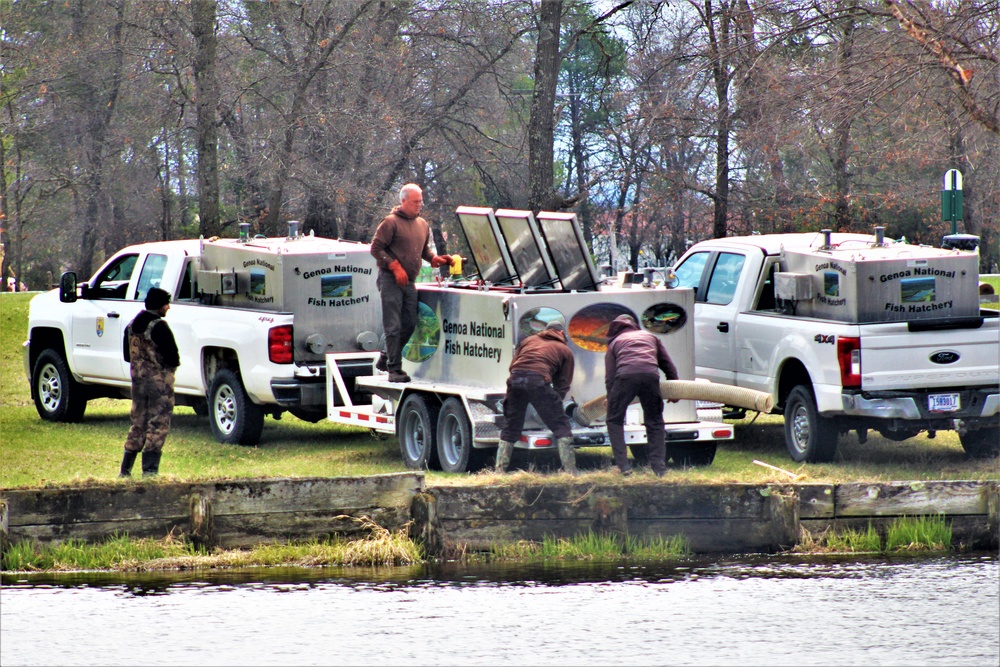 USFWS plants 15,000-plus rainbow trout at Fort McCoy for 2023 fishing season