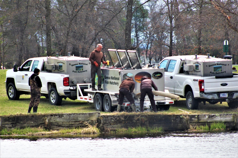 USFWS plants 15,000-plus rainbow trout at Fort McCoy for 2023 fishing season
