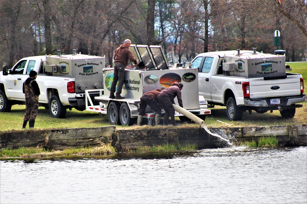 USFWS plants 15,000-plus rainbow trout at Fort McCoy for 2023 fishing season