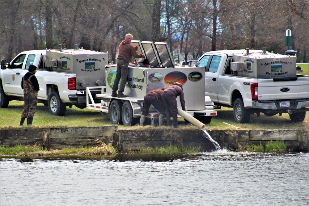 USFWS plants 15,000-plus rainbow trout at Fort McCoy for 2023 fishing season