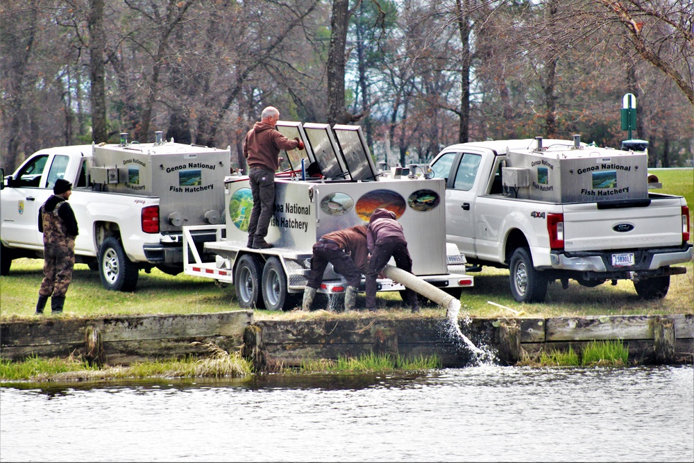USFWS plants 15,000-plus rainbow trout at Fort McCoy for 2023 fishing season