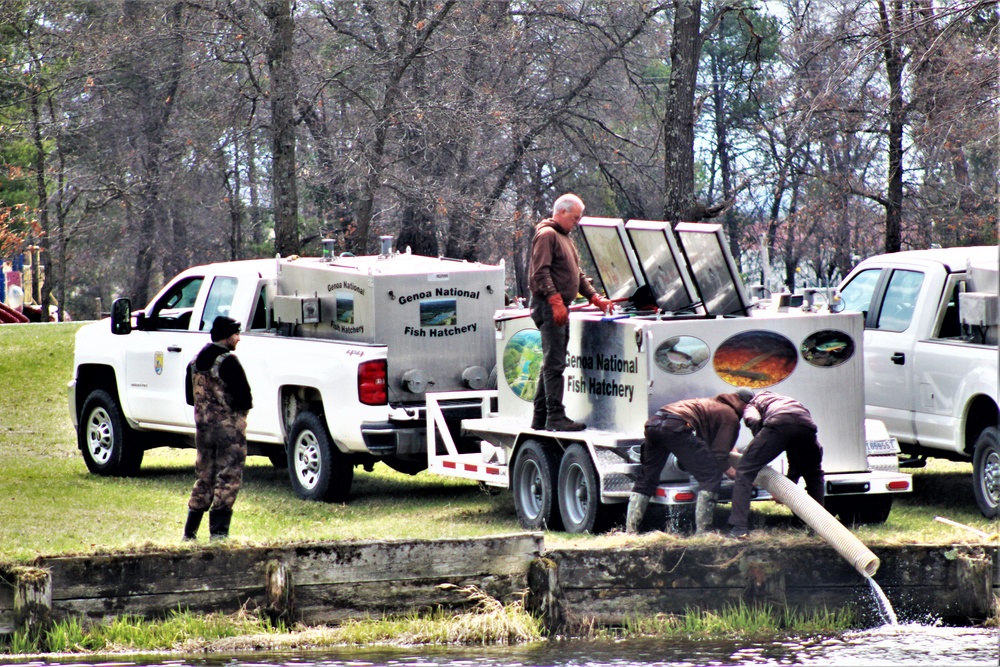 USFWS plants 15,000-plus rainbow trout at Fort McCoy for 2023 fishing season