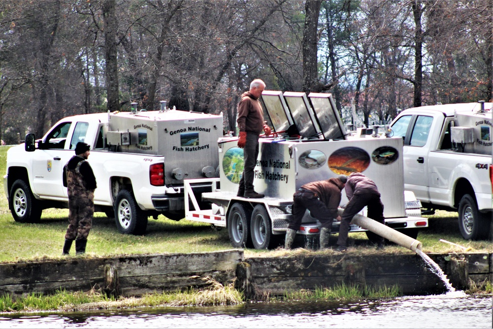 USFWS plants 15,000-plus rainbow trout at Fort McCoy for 2023 fishing season
