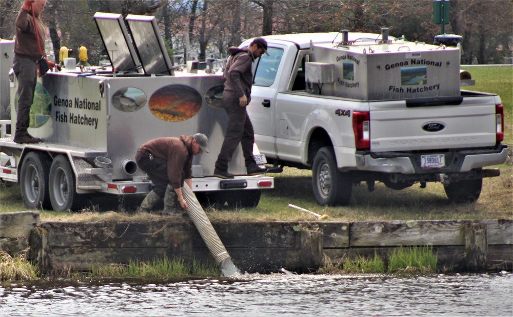 USFWS plants 15,000-plus rainbow trout at Fort McCoy for 2023 fishing season