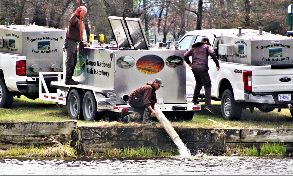 USFWS plants 15,000-plus rainbow trout at Fort McCoy for 2023 fishing season