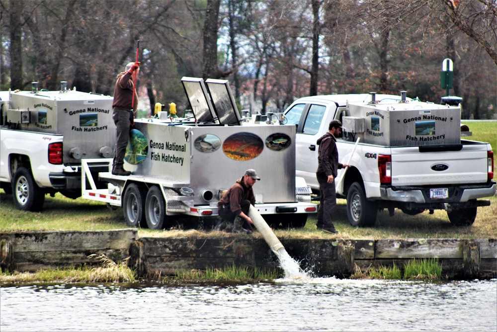 USFWS plants 15,000-plus rainbow trout at Fort McCoy for 2023 fishing season