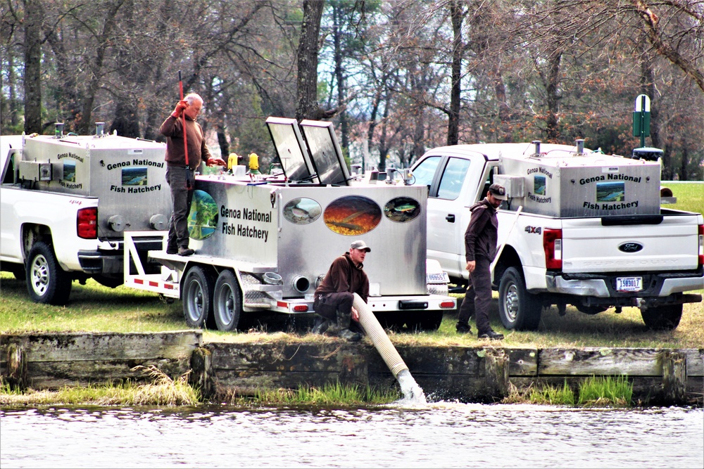 USFWS plants 15,000-plus rainbow trout at Fort McCoy for 2023 fishing season