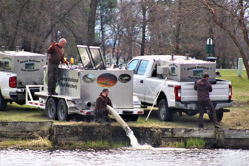 USFWS plants 15,000-plus rainbow trout at Fort McCoy for 2023 fishing season