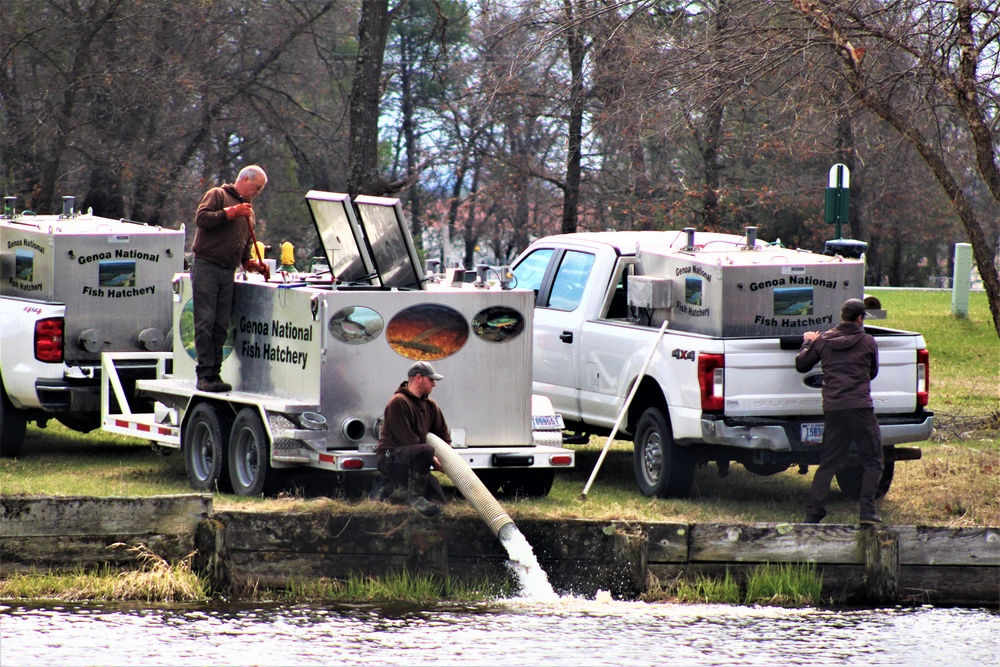 USFWS plants 15,000-plus rainbow trout at Fort McCoy for 2023 fishing season