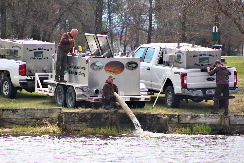 USFWS plants 15,000-plus rainbow trout at Fort McCoy for 2023 fishing season