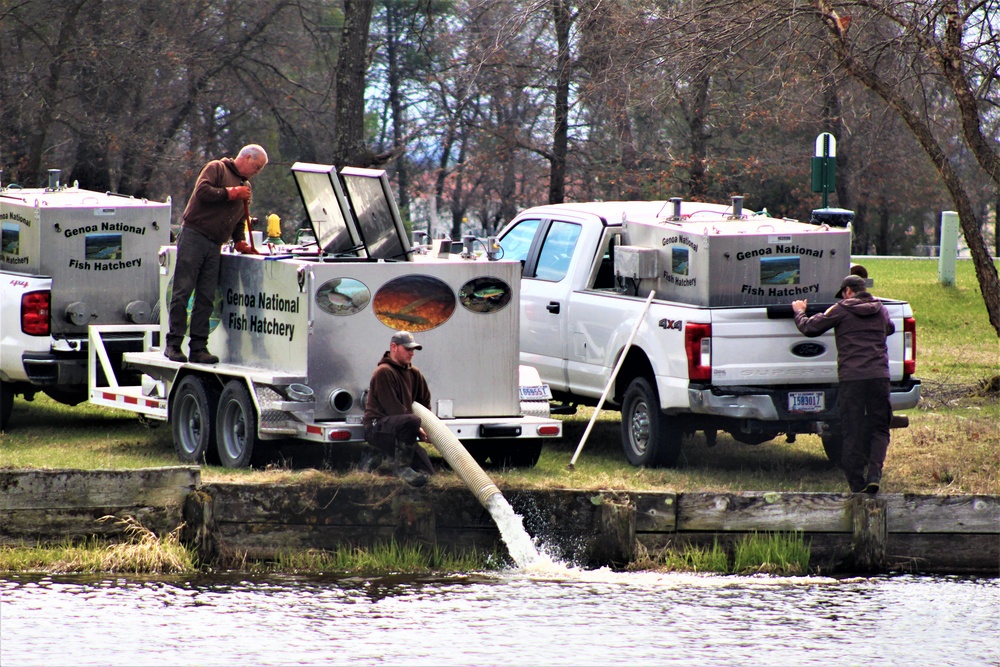 USFWS plants 15,000-plus rainbow trout at Fort McCoy for 2023 fishing season