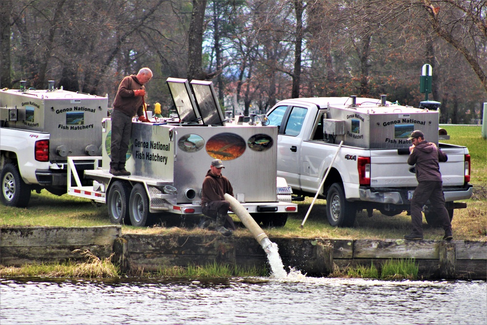 USFWS plants 15,000-plus rainbow trout at Fort McCoy for 2023 fishing season