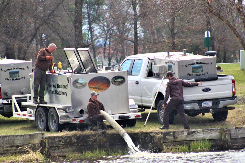 USFWS plants 15,000-plus rainbow trout at Fort McCoy for 2023 fishing season